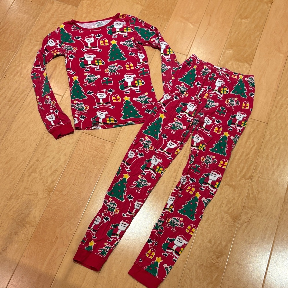 💥2/$30 Children’s Pl Kids Christmas Pajama Set with Santa & Tree Design -size 14